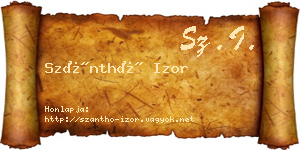 Szánthó Izor névjegykártya